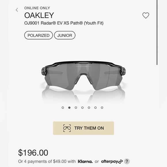 Oakley Accessories Oakley Radar Ev Xs Path Sunglasses Black Frame